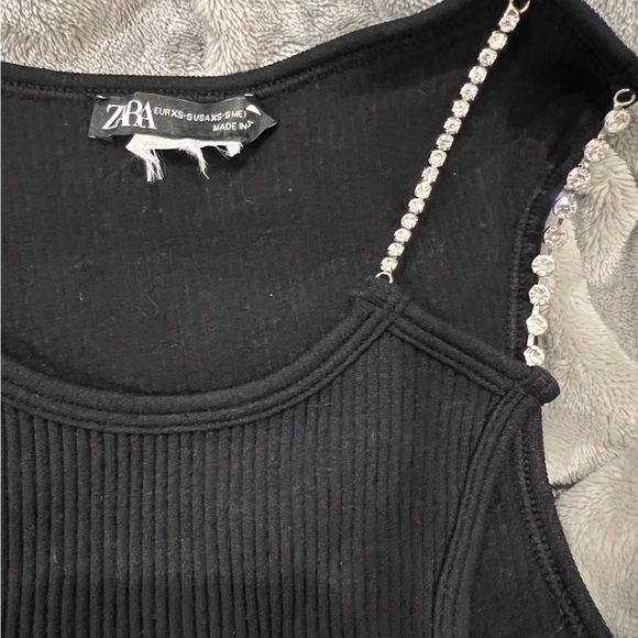 Zara one sleeved rhinestone crop top - Picture 5 of 5